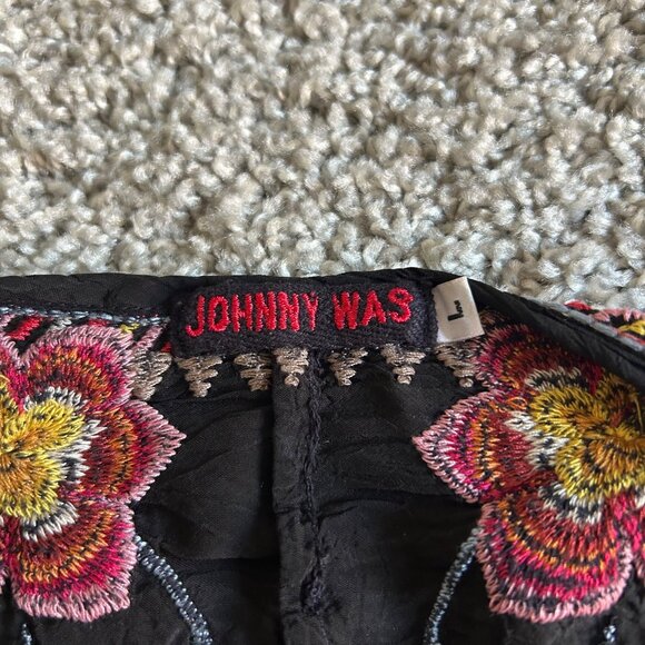 Johnny Was Womens Large Autumn Bloom Black Embroidered Floral Tunic Top - Picture 5 of 15